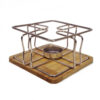 Thumbnail 4: Metal Teapot Warmer with Wooden Base – Ideal for Serving Hot Tea and Coffee Anytime