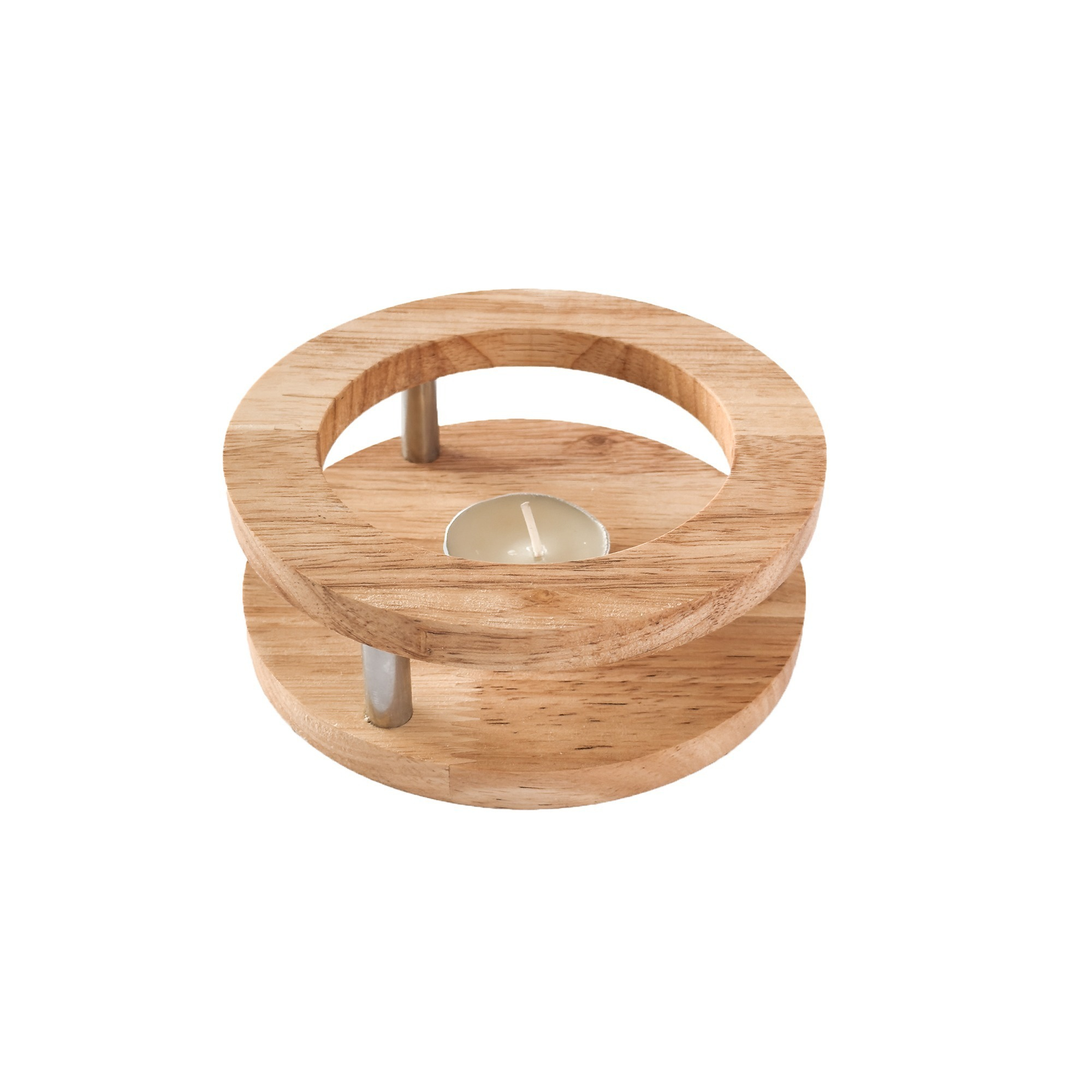 Wood & Stainless Steel Teapot Warmer Stand – Heat-Resistant Perfect for Tea & Coffee