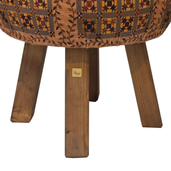 Moroccan Traditional Pattern Velvet Ottoman with Hidden Box