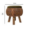 Moroccan Traditional Pattern Velvet Ottoman with Hidden Box