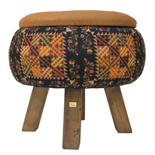 Moroccan Velvet Storage Puff – Elegant Design with Soft Plush Filling (1)