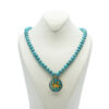 Nishapour Turquoise Necklace Featuring Zodiac Gold Leaf Design – Cancer (Tir) (1)
