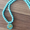 Thumbnail 2: Nishapour Turquoise Necklace Featuring Zodiac Gold Leaf Design – Cancer (Tir)