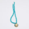 Thumbnail 2: Nishapour Turquoise Necklace Featuring Zodiac Gold Leaf Design – Leo (Mordad)
