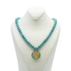 Nishapour Turquoise Necklace with Zodiac Gold Leaf Gemini ‘Khordad’ Design (Copy) (1)