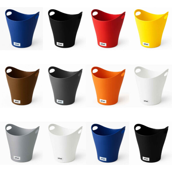 Office Plastic Wastebasket, 5L - Durable Trash Bins for Office Spaces (12x)