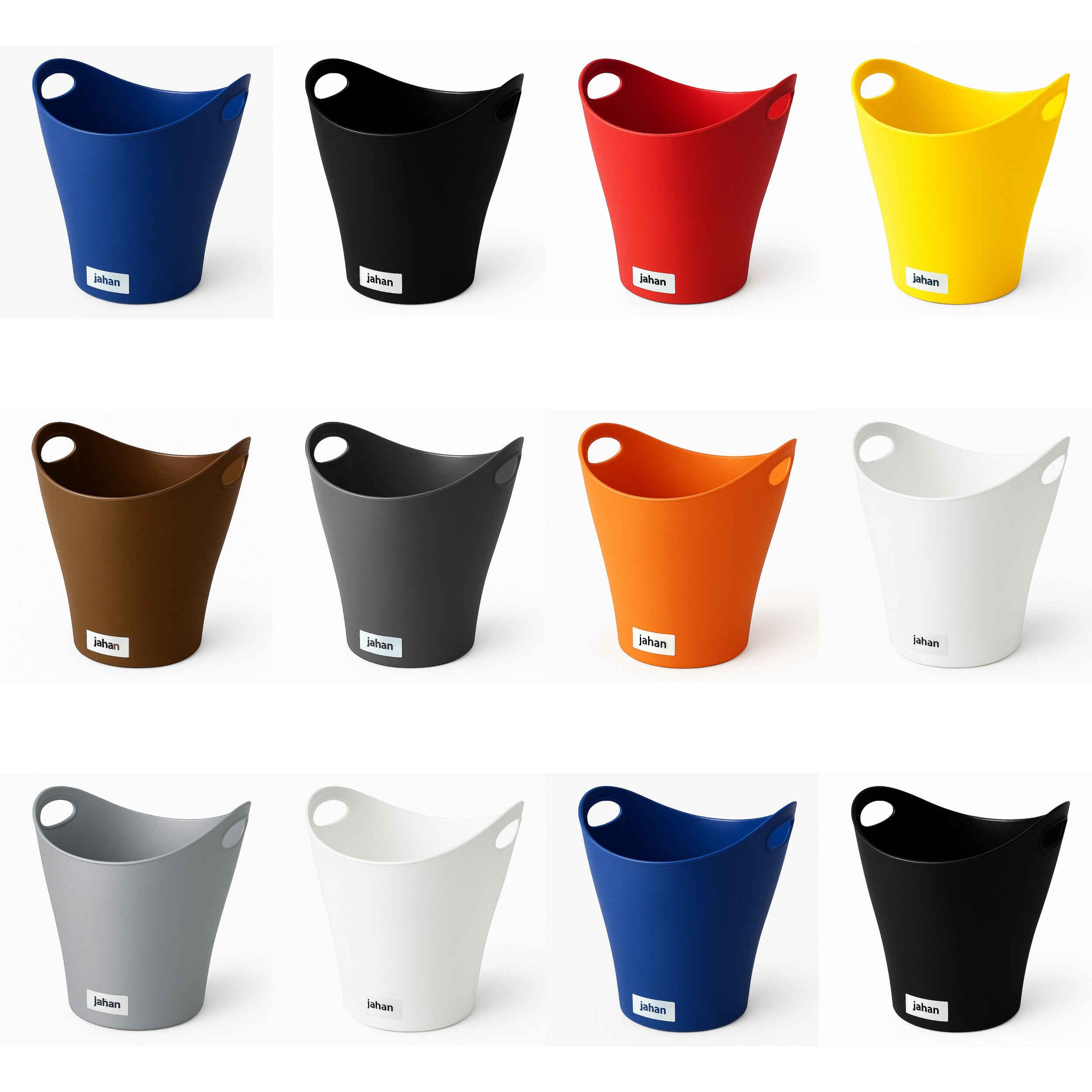 Office Plastic Wastebasket, 5L - Durable Trash Bins for Small Spaces (12x)
