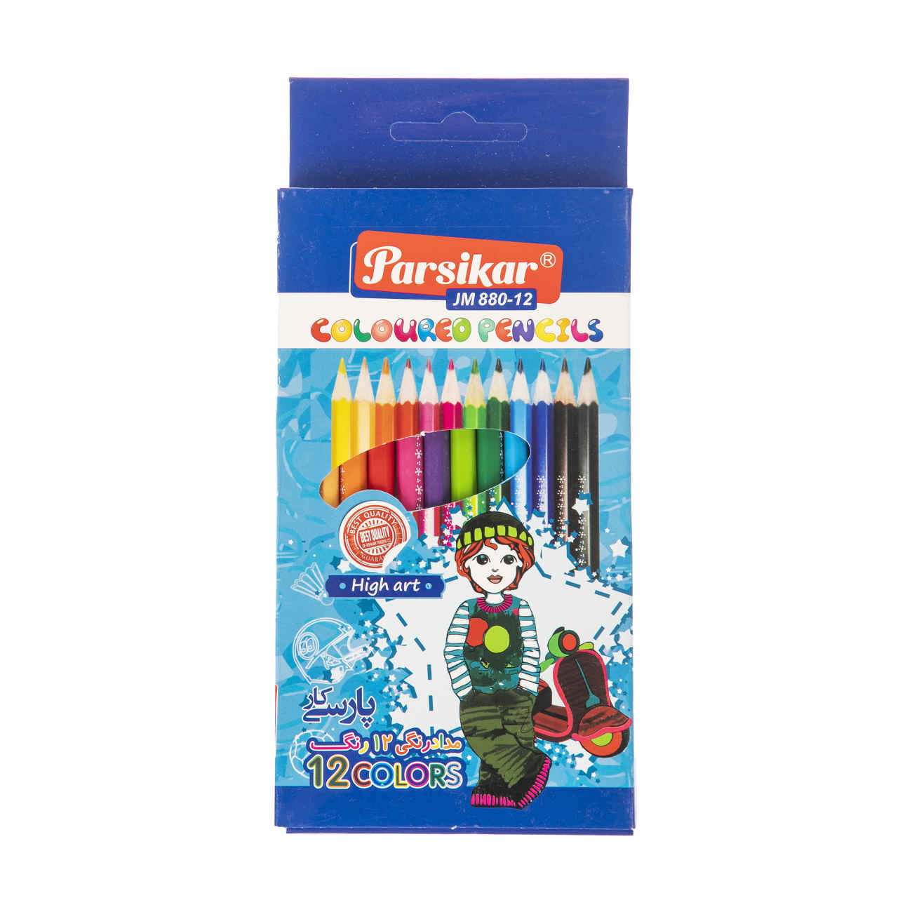 Parsikar 12-Color Colored Pencils JM 880-12 – Bright Colors for Your Creative Ideas