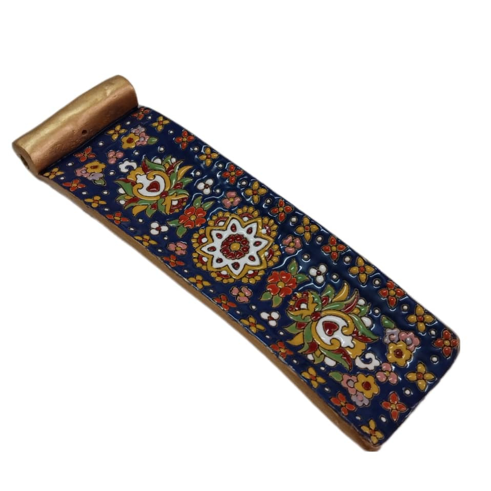 Main image of Persian Hand-Painted Artistic Pottery Incense Holder – Perfect for Meditation & Relaxation