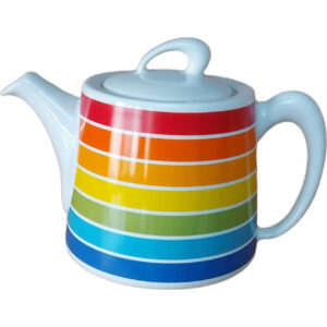 Porcelain Teapot with Rainbow Pattern – Perfect for Serving Tea & Herbal Infusions