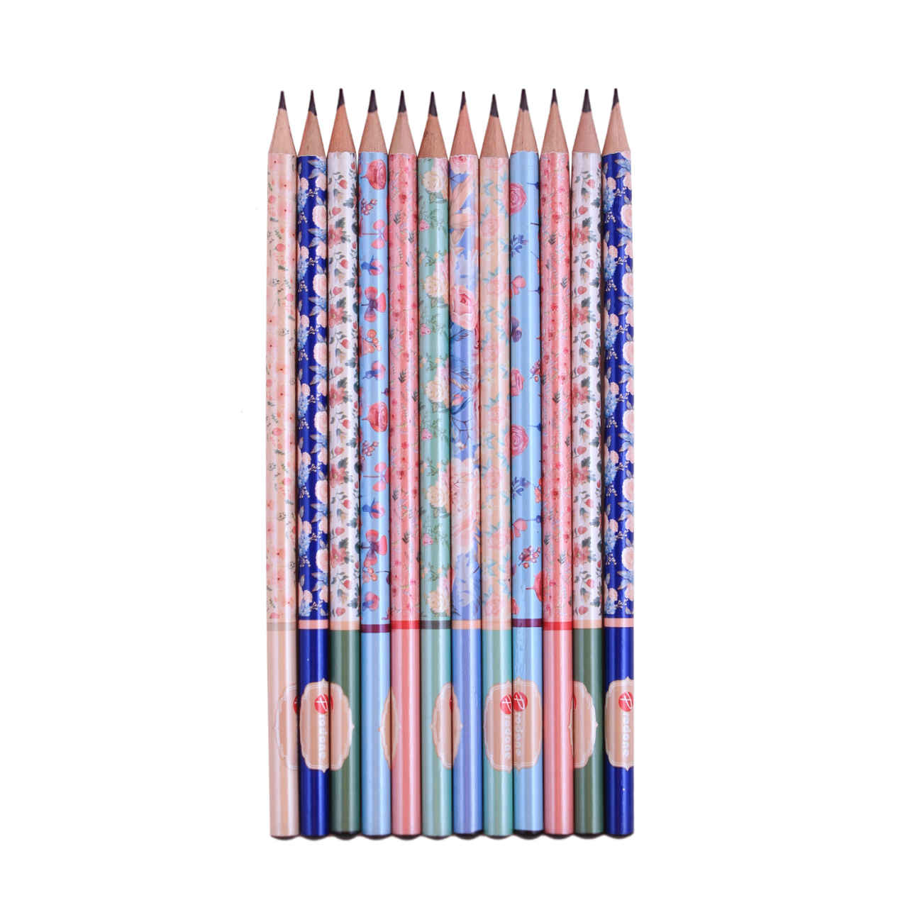 Prodone Flower Black Pencils – Floral Set for Creative Writing & Stylish Stationery Lovers Pack of 12