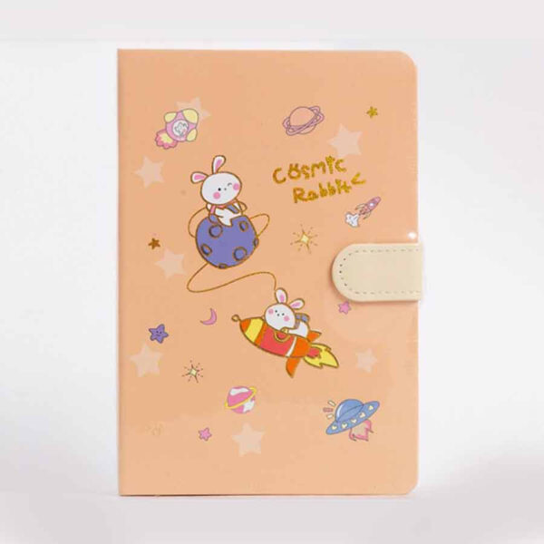 Rabbit Design Notebook – Magnetic Closure Journal & 100 Sheets for School or Office