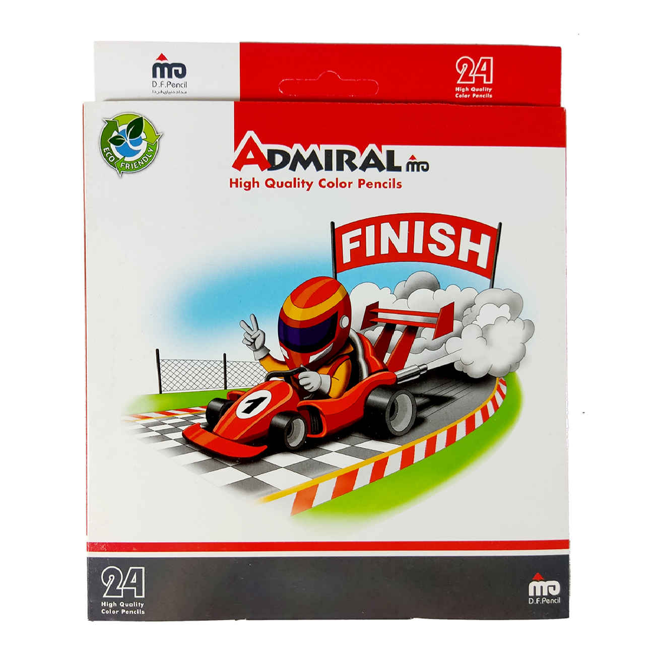 Race Boy 24-Color Pencil Set by Admiral C – Perfect for School & Art
