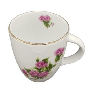 Red Rose Ceramic Coffee Mug – with Elegant Gold Rim