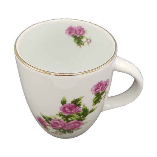 Red Rose Ceramic Coffee Mug – with Elegant Gold Rim .