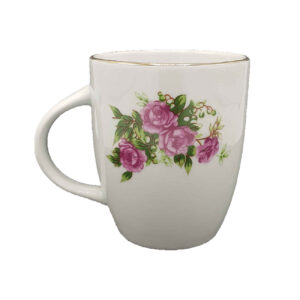 Red Rose Ceramic Coffee Mug – with Elegant Gold Rim