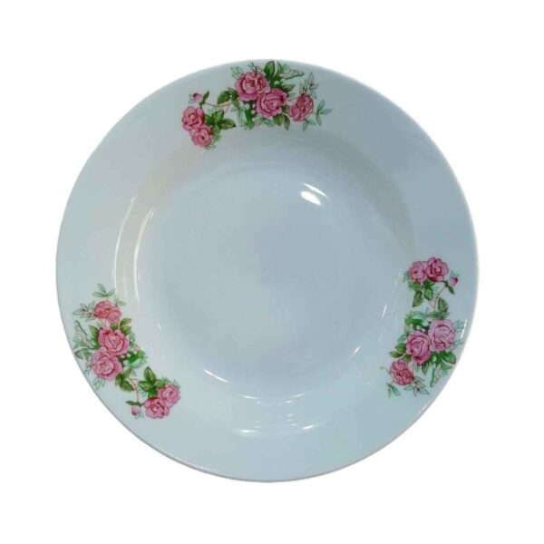 Red Rose Soup Plate Set – Ceramic Dinnerware (Set of 6)