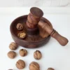 Rustic Natural Walnut Nutcracker Set – Handcrafted Wooden Bowl & Hammer for Cracking Walnuts, Almonds & Mixed Nuts (1)