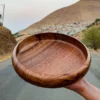Rustic Walnut Wood Serving Barrel Bowl – Handcrafted for Kitchen,25 cm