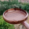 Rustic Walnut Wood Barrel Bowl – Handcrafted 25 cm Serving Bowl for Kitchen & Home Décor (3)