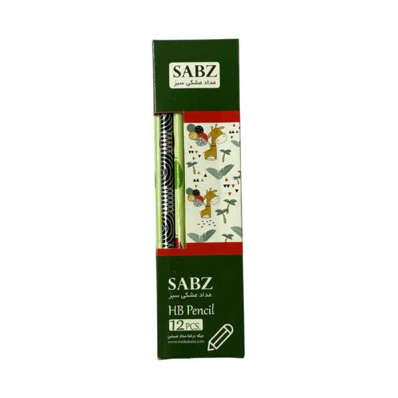 Sabz Black & Green Graphite Pencils – Durable Break-Resistant Pack of 24