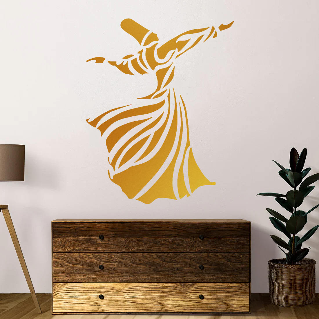 Decorative Artistic Persian Plexiglass Wall Mirror – Sufi Whirling Design (26 Pieces)