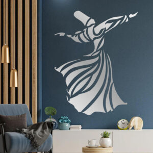 Decorative Artistic Persian Plexiglass Wall Mirror – Sufi Whirling Design (26 Pieces)