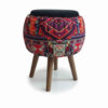Small Decorative Persian Ottoman – Iranian Pattern with Durable Wooden Base