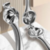 Thumbnail 2: Stainless Steel Lever Nutcracker – Steel Handle & Body, Ergonomic, for Walnuts & Chestnuts, Floral Design