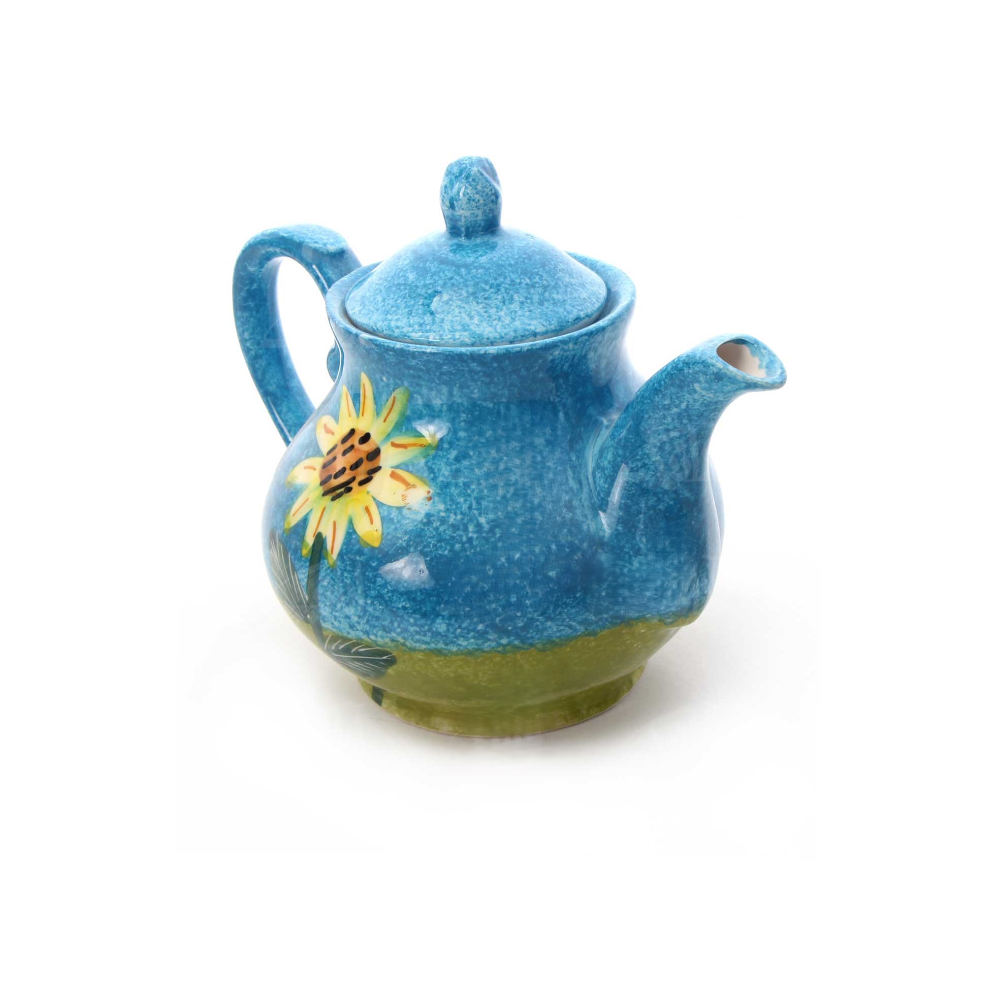 Hand-Painted Ceramic Teapot with SunFlower Pattern