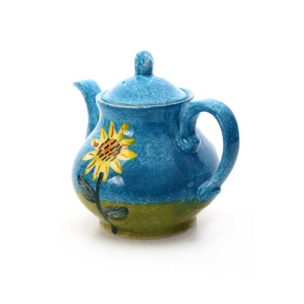 Traditional Hand-Painted Ceramic Teapot with SunFlower Pattern (2)