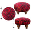 Traditional Persian Velvet Ottoman - Warm Colors in Soft Filling & Durable MDF Frame