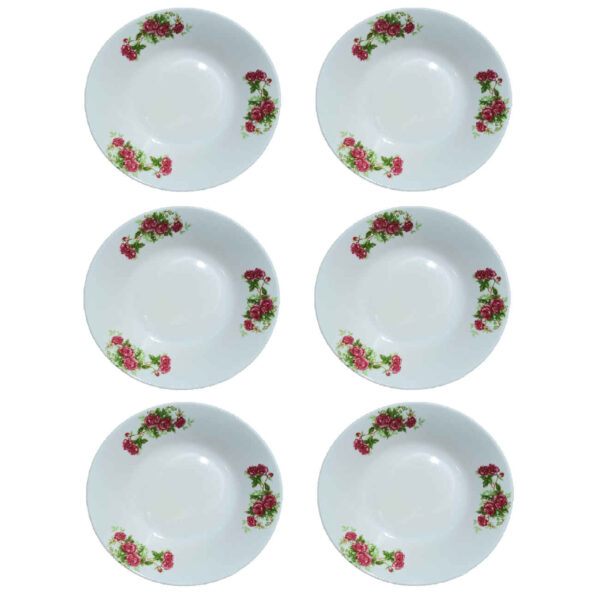 Traditional Red Rose Soup Bowl – Elegant Nostalgic Porcelain (Set of 6) (3)