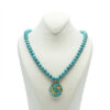 Turquoise Necklace Featuring Zodiac GoldNishapour Leaf Design – Pisces (Esfand) (1)