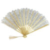 Venus Handmade Embroidery Fan – Delicate Cream Stitch Detailing (3)