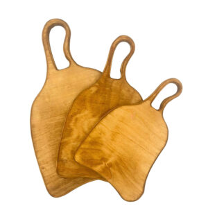 Wooden Serving & Cutting Board Set with Stand – Set of 3