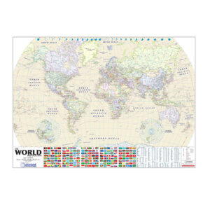 Educational World Map and Flags of Countries for Kids & Adults