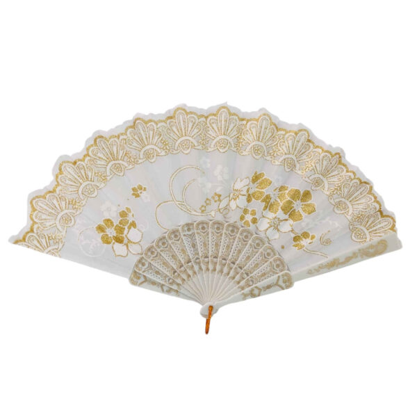 Zarbaft Hand Fan – Elegant Wooden Folding Fan with Golden Woven Design (1)