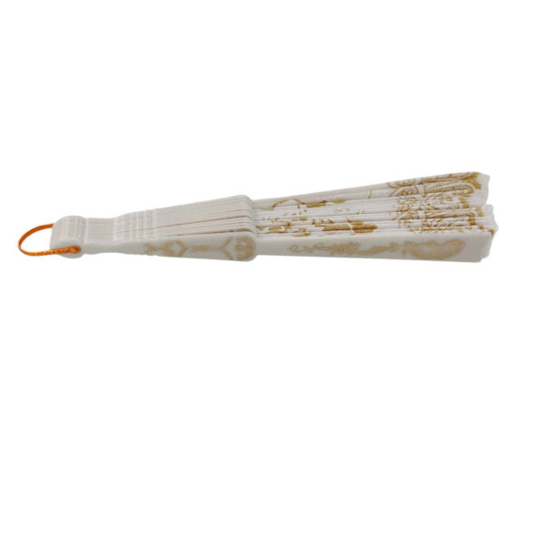 Zarbaft Hand Fan – Elegant Wooden Folding Fan with Golden Woven Design