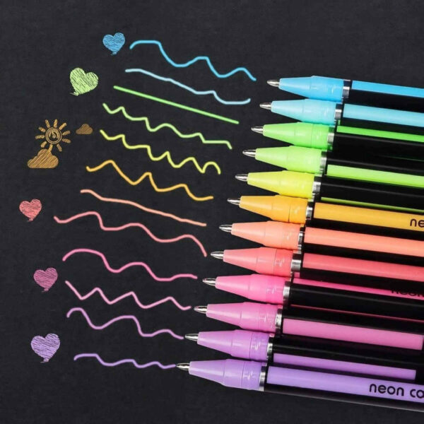 Zhuixua Gel Pens – Vibrant Colors for Black Paper and Creative Art – 48 Pack
