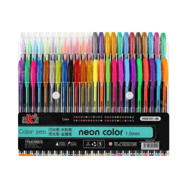 Zhuixua Gel Pens – Vibrant Colors for Black Paper and Creative Art - 48 Pack (5)