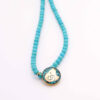 Thumbnail 2: Zodiac Resin Turquoise Inlay Necklace with Gold Leaf – Aquarius Design, Made for Aries