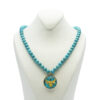 “Zodiac Resin Turquoise Inlay Necklace with Gold Leaf – Taurus Design, Made for Taurus” (1)