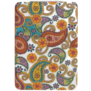 Iranian Rectangular Folding Pocket Mirror – White with Traditional Termeh Motifs – Dual-Sided