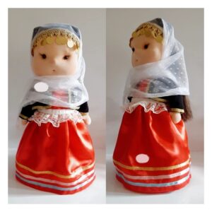 Handcrafted Persian Rag Hijab Doll – “Golnar” in Cultural Gilaki Dress | Traditional Fabric Toy with Removable Scarf