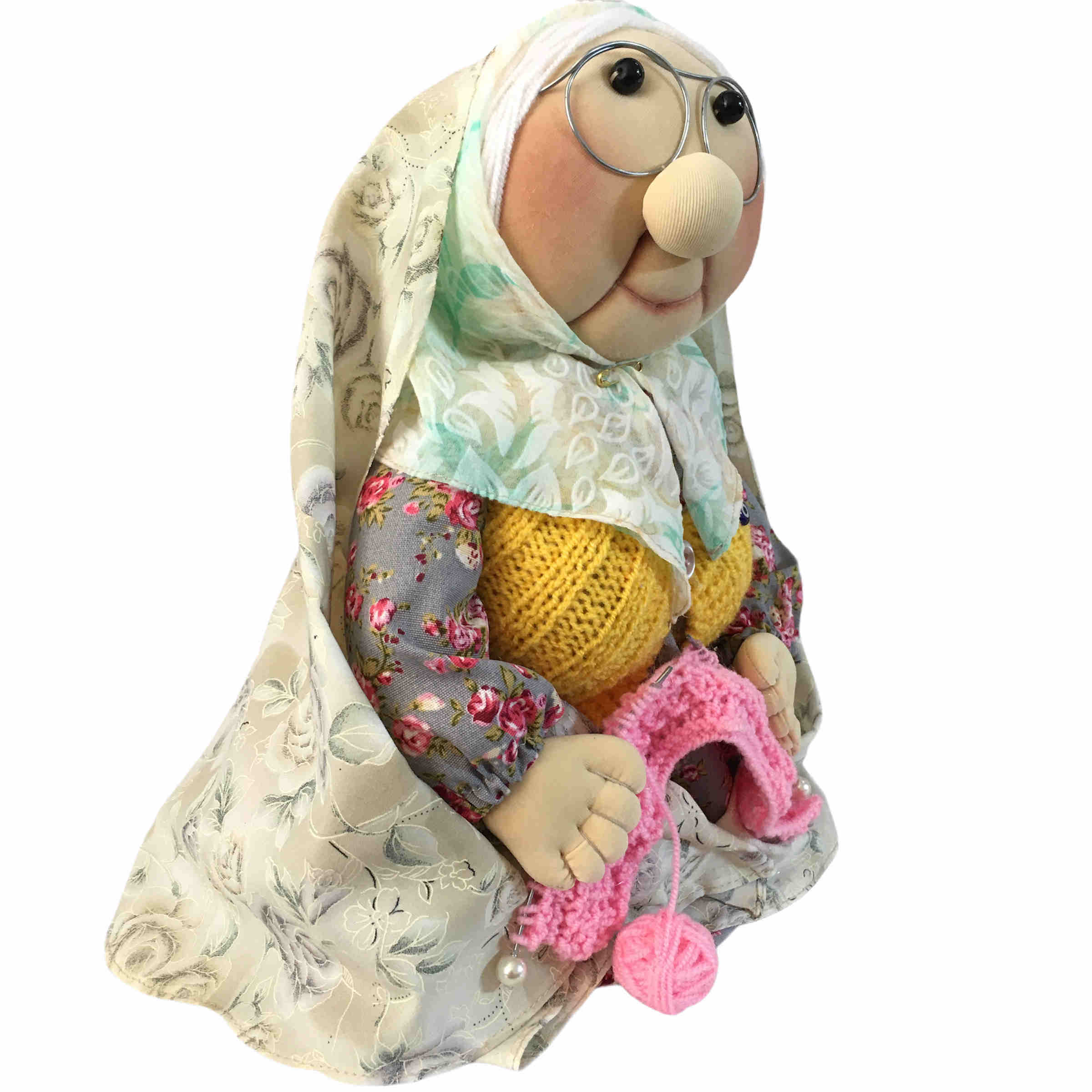 Handcrafted Grandma Rag Doll – “Naneh Noqli” | Traditional Elderly Woman for Yalda, Nowruz & Cultural Decor
