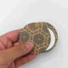 Thumbnail 3: Iranian Wooden Pocket Mirror with Rotating Lid and Hexagonal Islamic Motifs