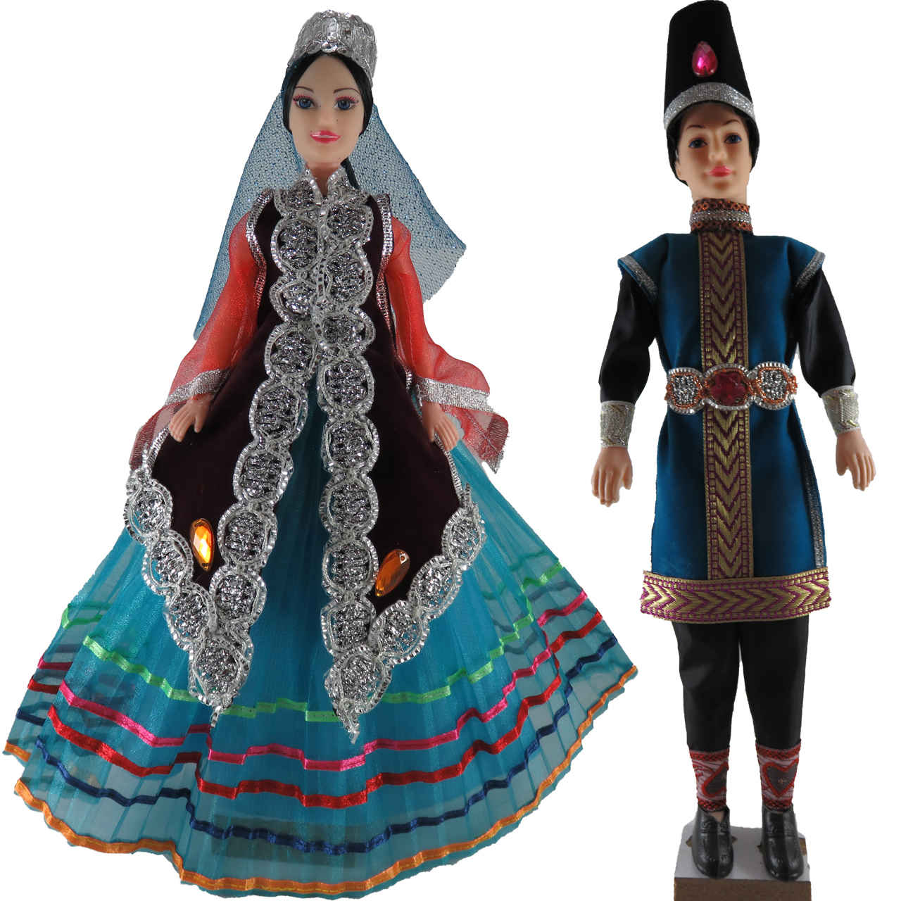 Main image of Traditional Persian Figurine Doll Set – Bride & Groom in Regional Attire | Nowruz, Yalda & Cultural Home Decor