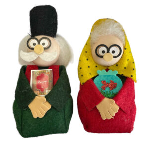 Handmade Iranian Felt Doll Set – “Bibi & Haji” Nowruz Characters | Traditional Toys for Cultural Display (2-Piece)