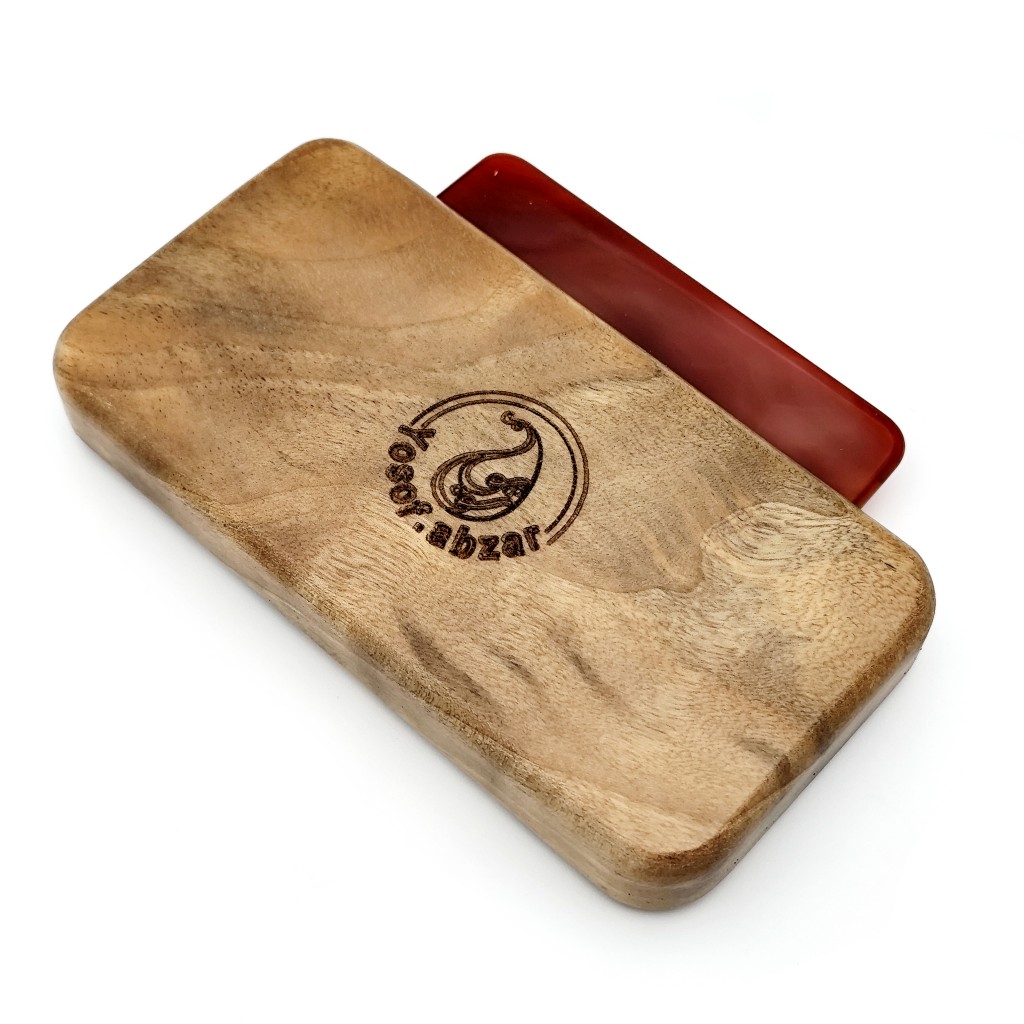 Main image of Flat Agate Burnisher with Walnut Handle, Perfect for Persian Tazhib Art on Paper & Jewelry